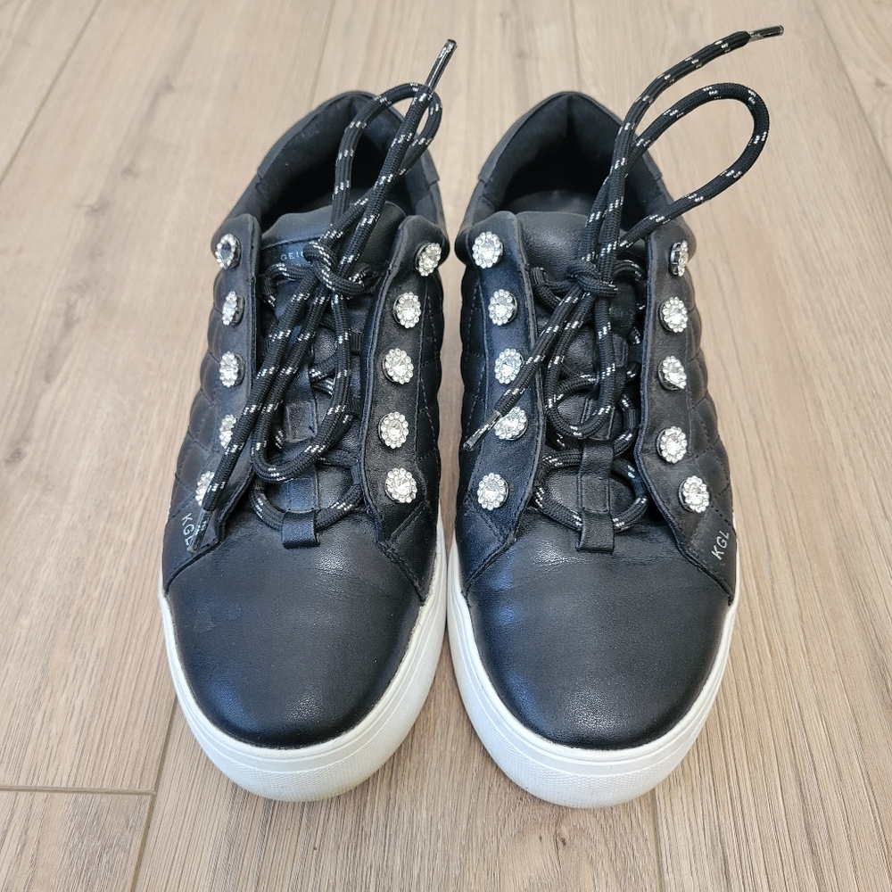 Kurt Geiger Black and White Sneakers with Studded Accents